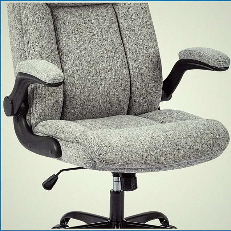 Bürostuhl Ergonomisch Grau, Drehstuhl mit Höhenverstellung, 360 drehbar, MZLEE
