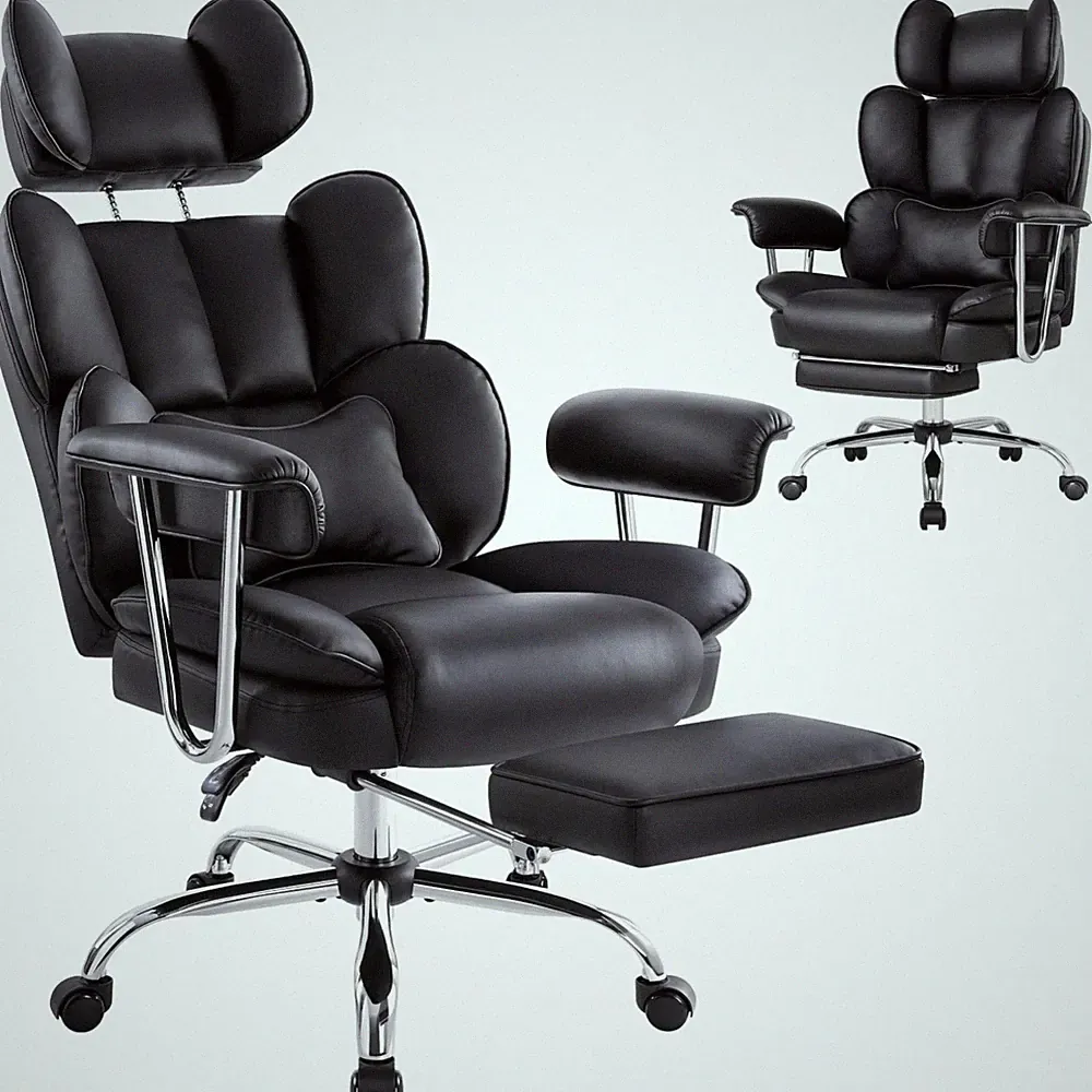 Bürostuhl ergonomisch Hoch Rücken Polster Kunstleder 180kg