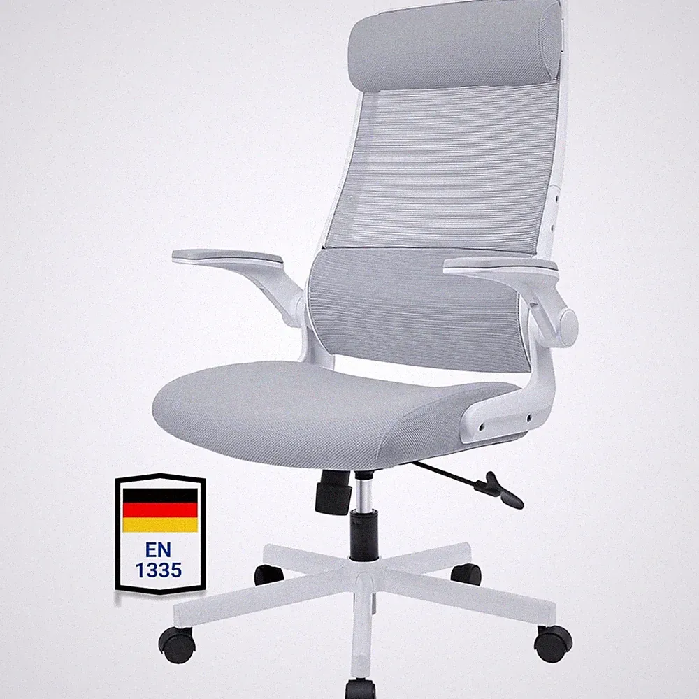 Bürostuhl Ergonomisch, höhenverstellbar, Mesh, Verstellbare Armlehnen, Wippfu...