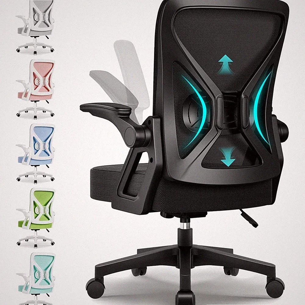 Bürostuhl ergonomisch höhenverstellbar Netzstuhl mit Armlehnen Wippfunktion