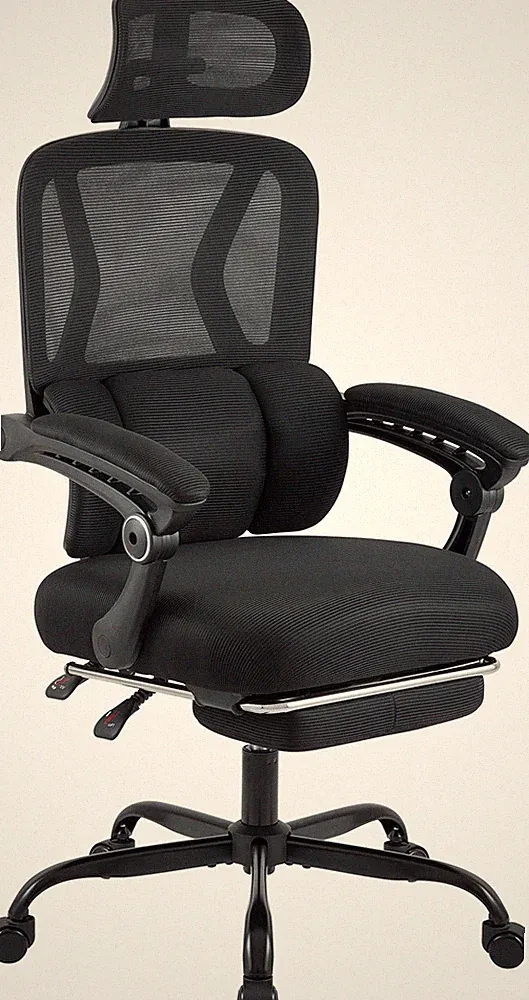 Bürostuhl ergonomisch Liberton, mit Fußstütze und Kopfstütze, höhenverstellbar