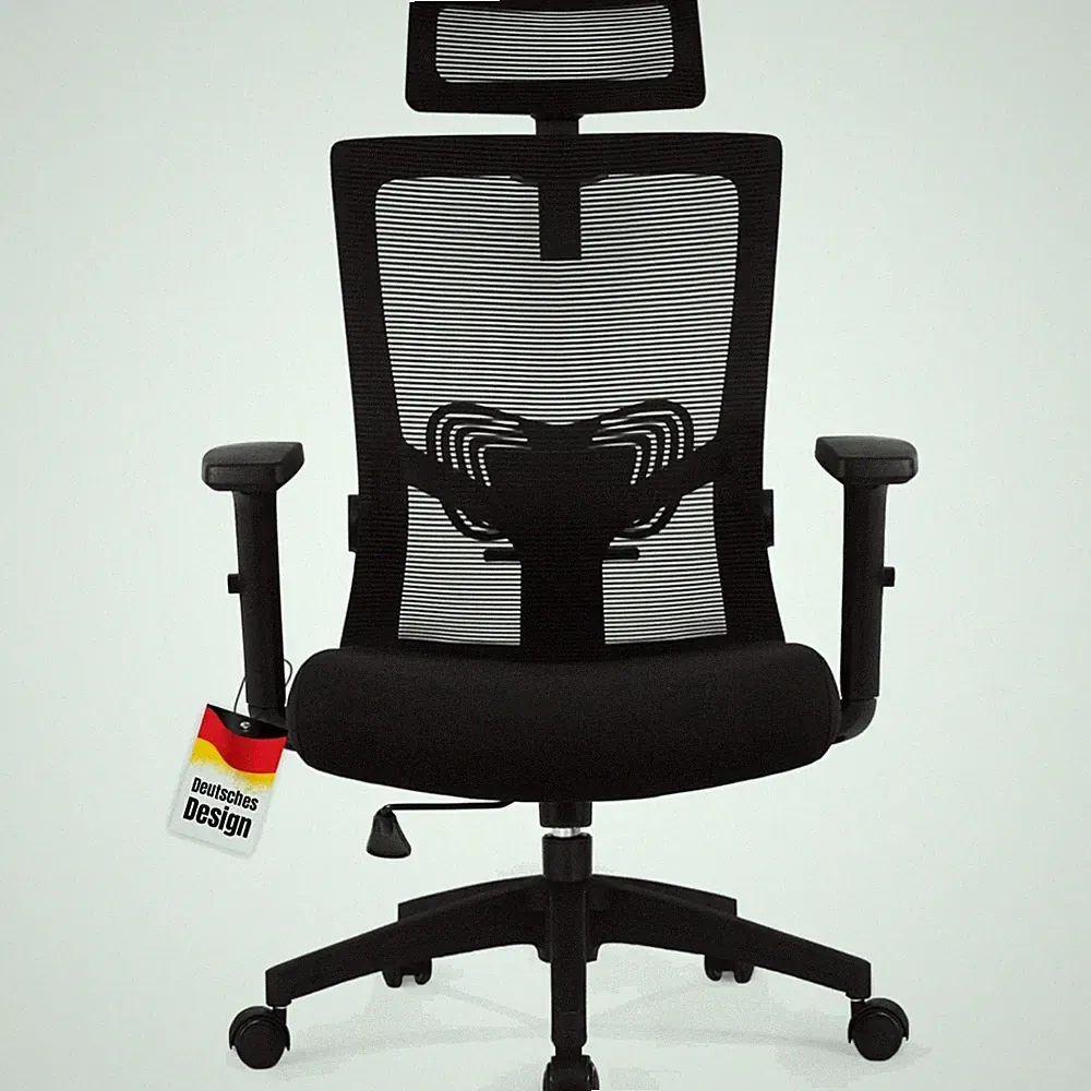 Bürostuhl ergonomisch Liegestuhl Schreibtischstuhl mit Kopfstütze Armlehnen L...