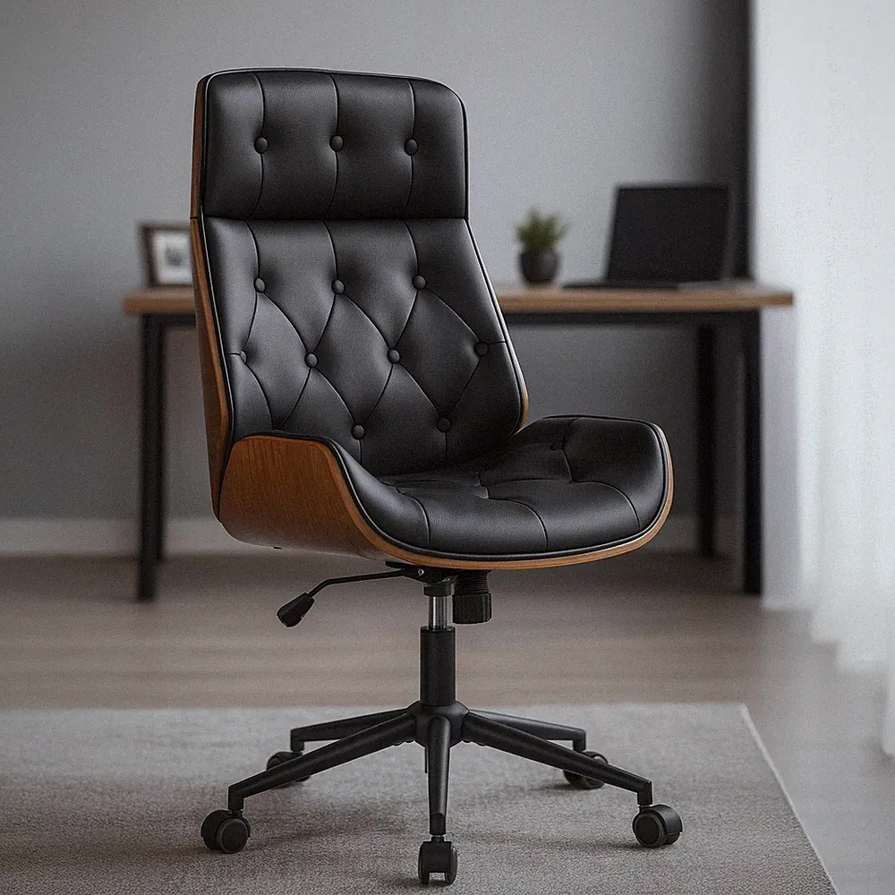 Bürostuhl ergonomisch Martil, Chefsessel in Chesterfield-Optik