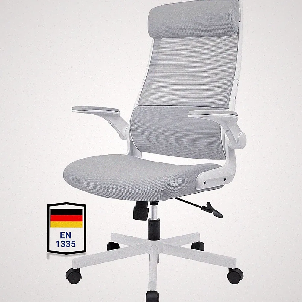 Bürostuhl, ergonomisch, Mesh, höhenverstellbar, Kopfstütze, Armlehnen, bis 200kg