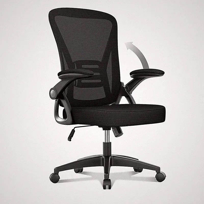 Bürostuhl Ergonomisch mit 90° Flip-up Armlehne Lendenwirbelstütze