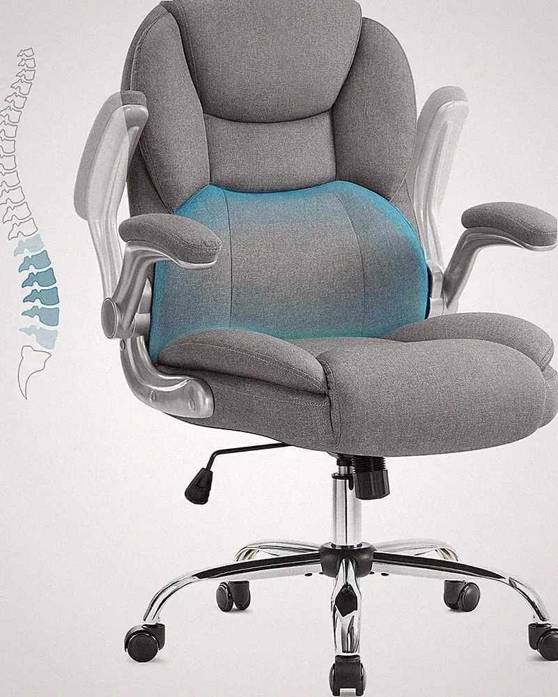 Bürostuhl ergonomisch mit Armlehnen höhenverstellbar Grau 70x70x115 cm, bis