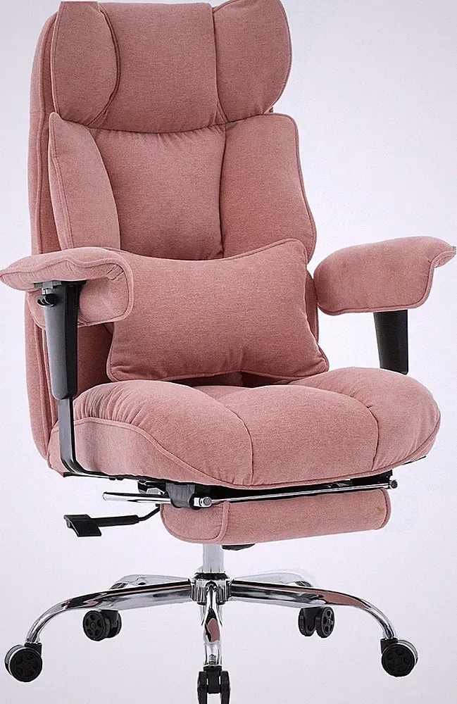 Bürostuhl Ergonomisch mit Fußstütze, Polsterstuhl bis 200kg, Lenden- &