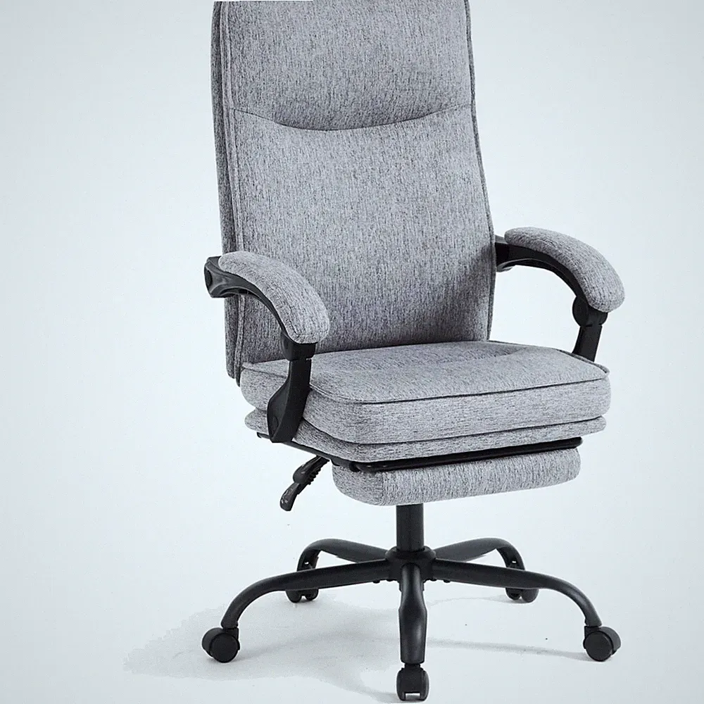 Bürostuhl Ergonomisch mit Fußstütze, Verstellbare Höhe, Liegefunktion 90°-135...