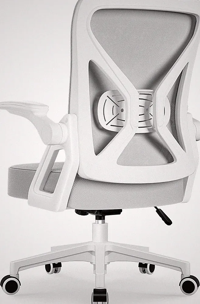 Bürostuhl Ergonomisch mit Hochklappbaren Armlehnen, Lendenstütze, Höhenverste...