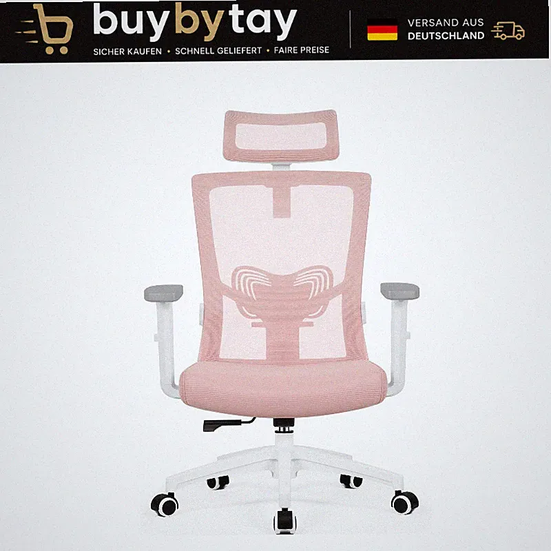 Bürostuhl Ergonomisch Mit Kopfstütze Lendenwirbelstütze Armlehnen Wippfunktion