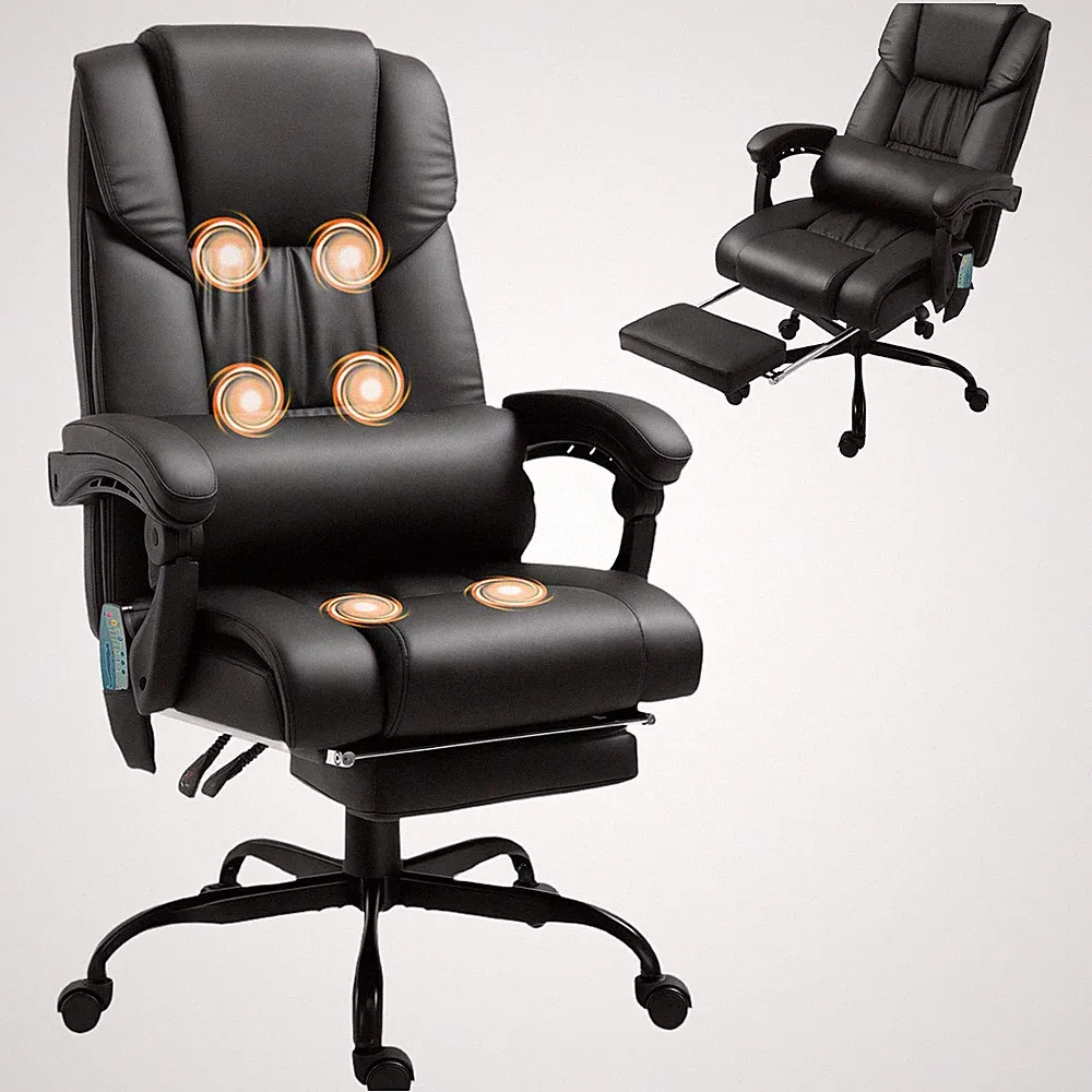 Bürostuhl Ergonomisch mit Massagefunktion Schreibtischstuhl mit Fußstütze