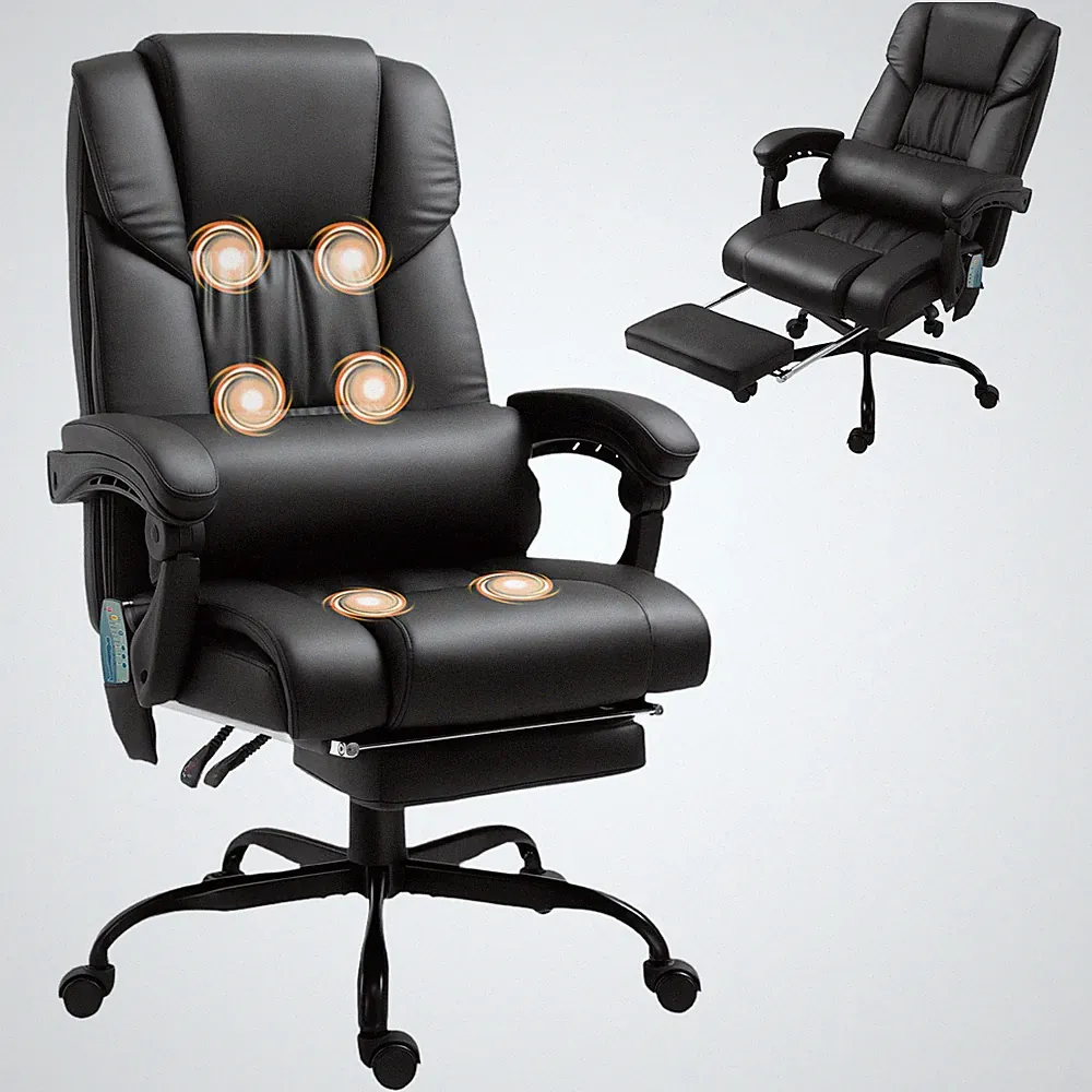 Bürostuhl Ergonomisch mit Massagefunktion Schreibtischstuhl mit Fußstütze