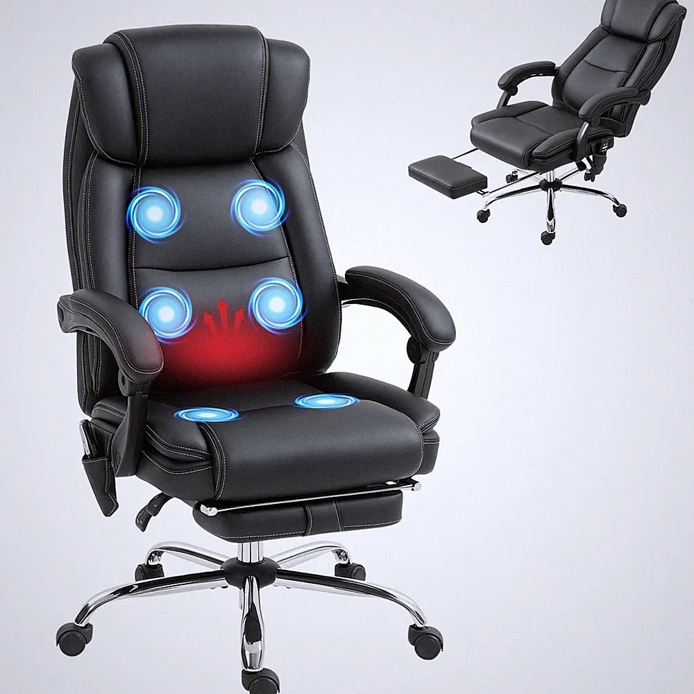 Bürostuhl Ergonomisch mit Massagefunktion Schreibtischstuhl mit Fußstütze