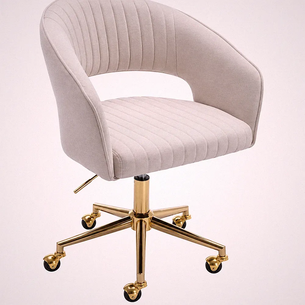 Bürostuhl ergonomisch mit Rollen, beige