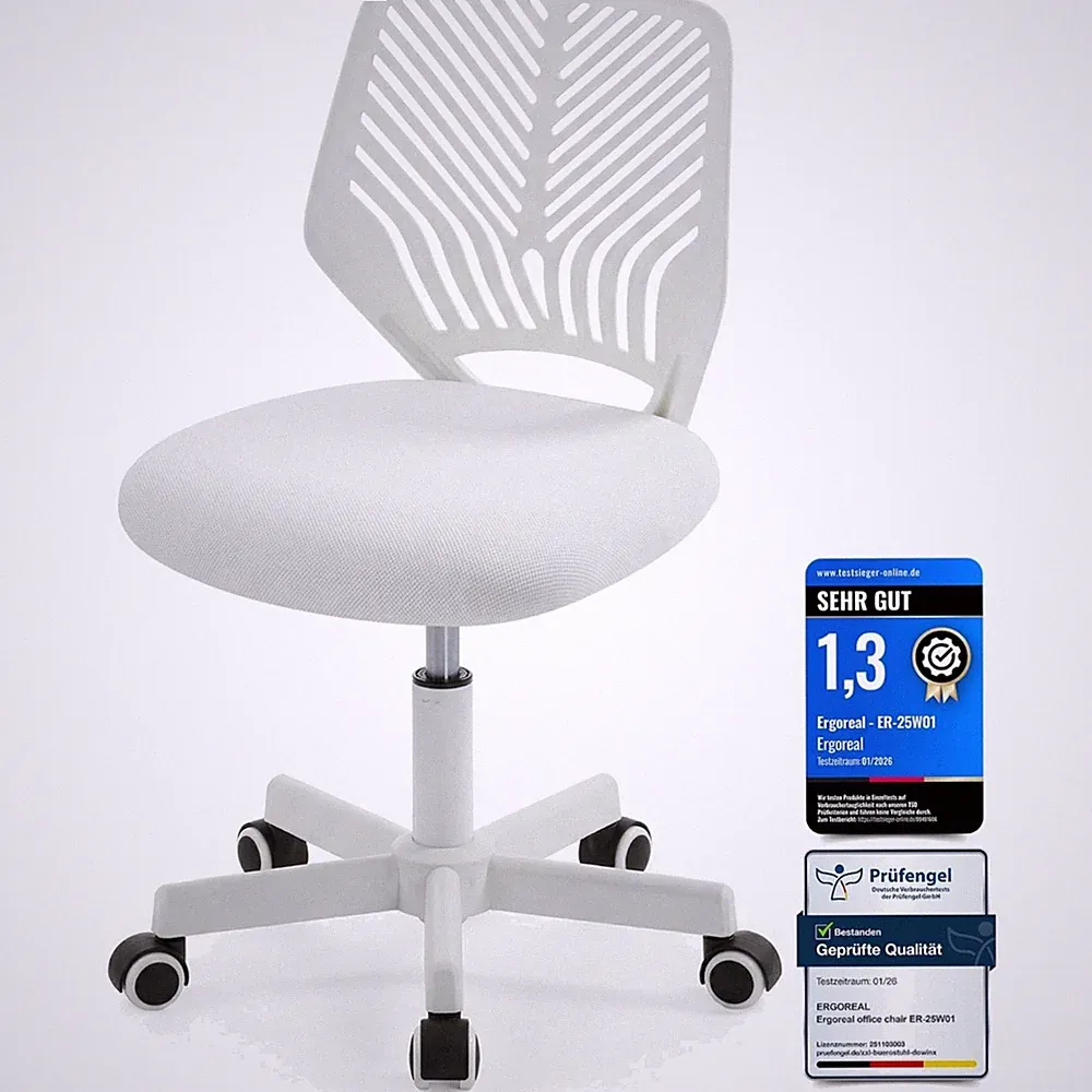 Bürostuhl ergonomisch Rollen Höhenverstellbar ohne Armlehne Sitzhöhe 45cm