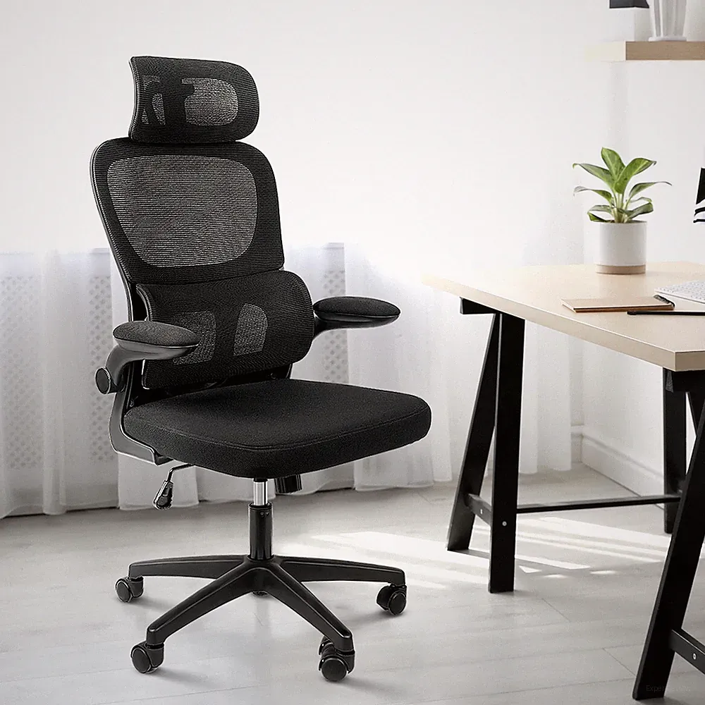 Bürostuhl Ergonomisch Schreibtischstuhl 4D Lordosenstütze mit Kopfstütze DHL