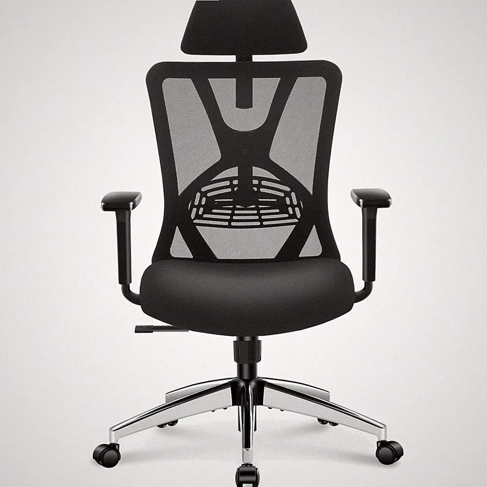 Bürostuhl Ergonomisch Schreibtischstuhl hoher Rücken Kopfstütze Armlehnen
