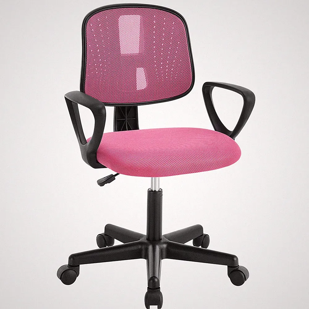Bürostuhl ergonomisch, Schreibtischstuhl Kinder mit Netzstoff, Rosa, K0004BS