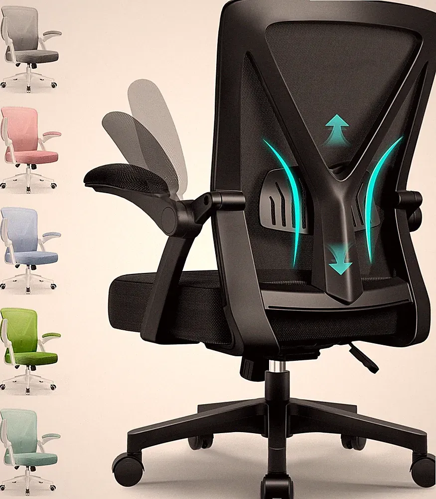 Bürostuhl Ergonomisch,Schreibtischstuhl Mit Hochklappbaren Armlehnen,Einstellbar
