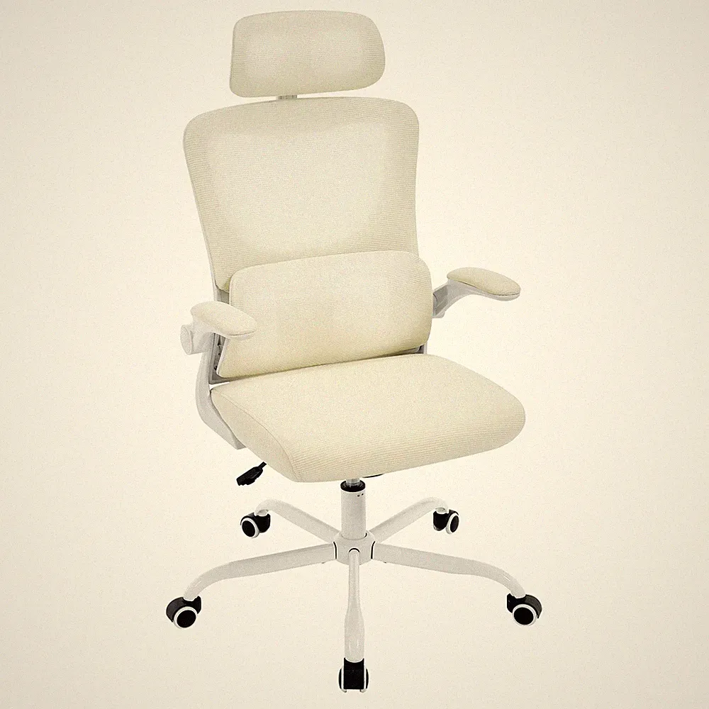 Bürostuhl Ergonomisch Schreibtischstuhl mit Lendenstütze Kopfstütze Wippfunktion