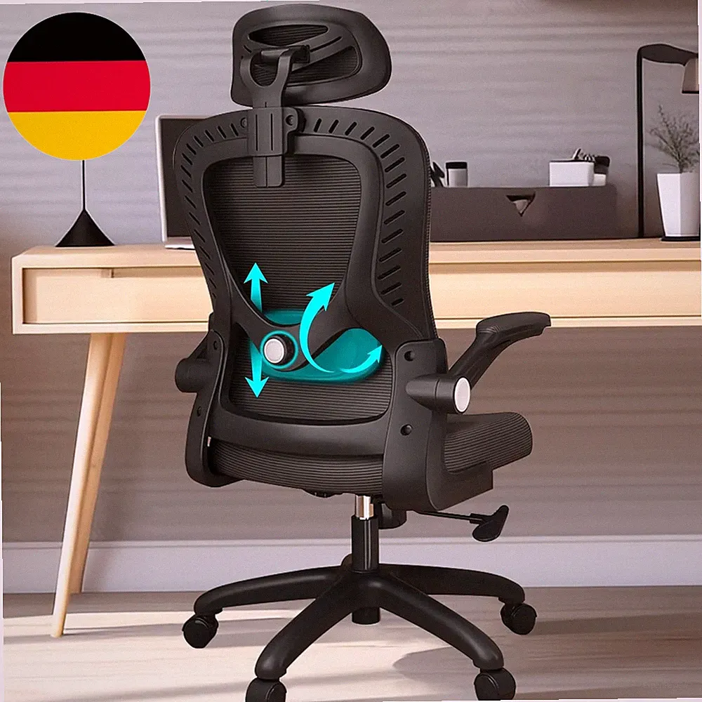 Bürostuhl Ergonomisch, Schreibtischstuhl Mit Lendenwirbelstütze, Armlehnen, Vers