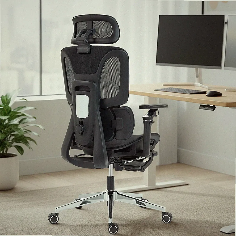 Bürostuhl Ergonomisch Schreibtischstuhl mit verstellbar Lenden- und Kopfstütze 6