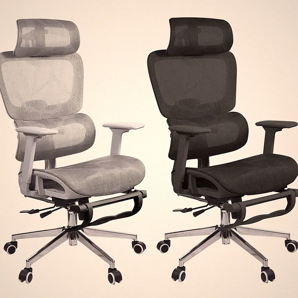 Bürostuhl Ergonomisch Schreibtischstuhl mit Verstellbarer Kopfstütze und Höhenve