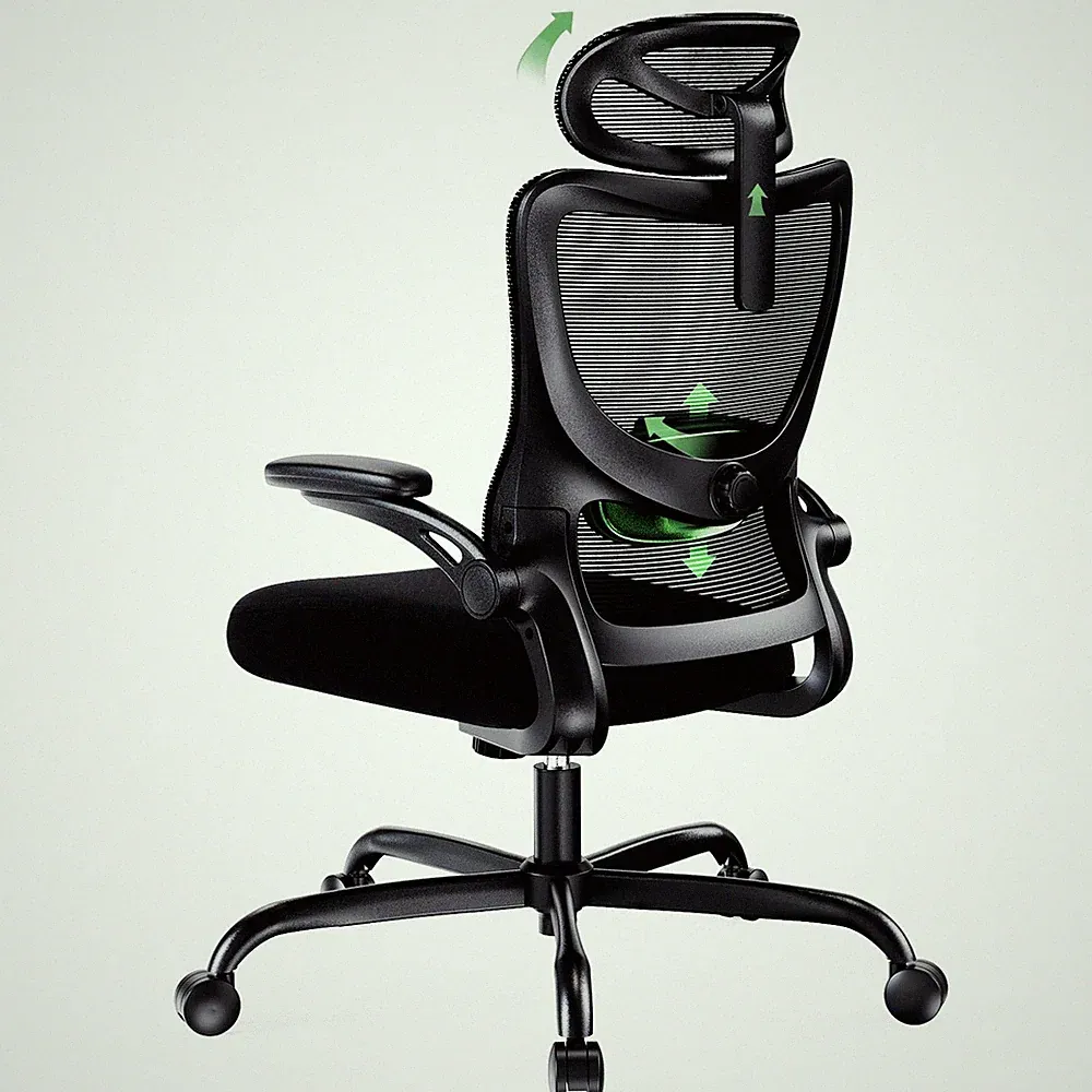 Bürostuhl Ergonomisch SchreibtischstuhlVerstellbarer Kopfstütze Lendenwirbels...