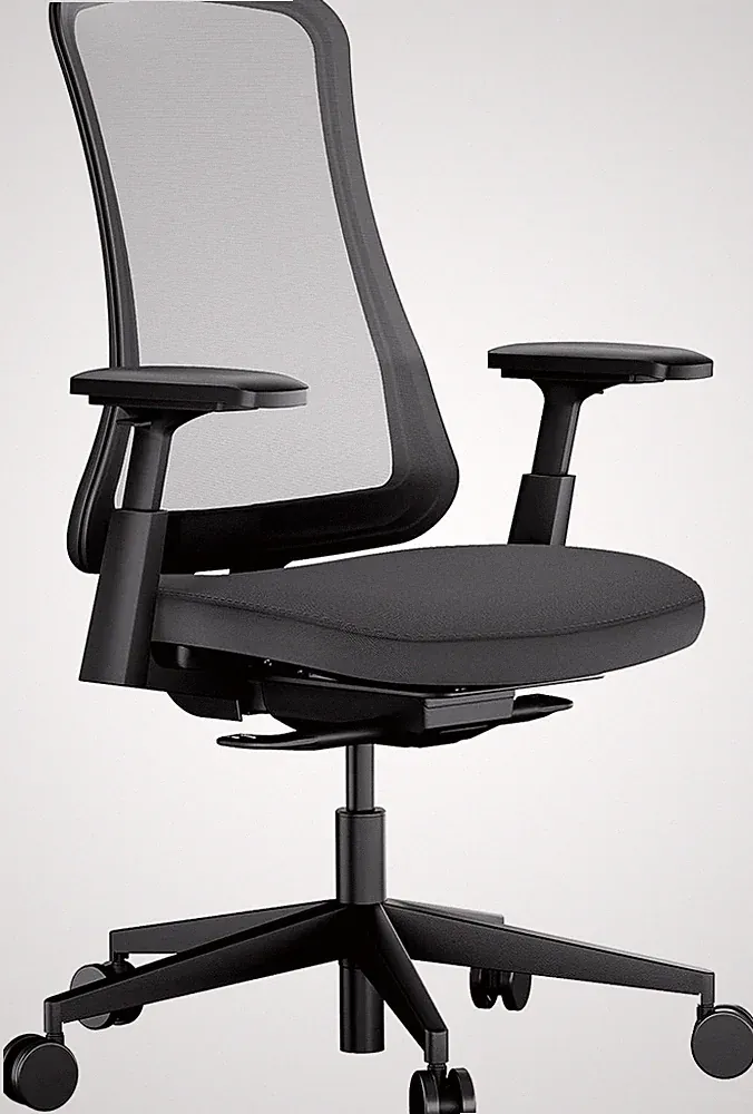 Bürostuhl Ergonomisch Schwarz mit Sitztiefenverstellung Flexer