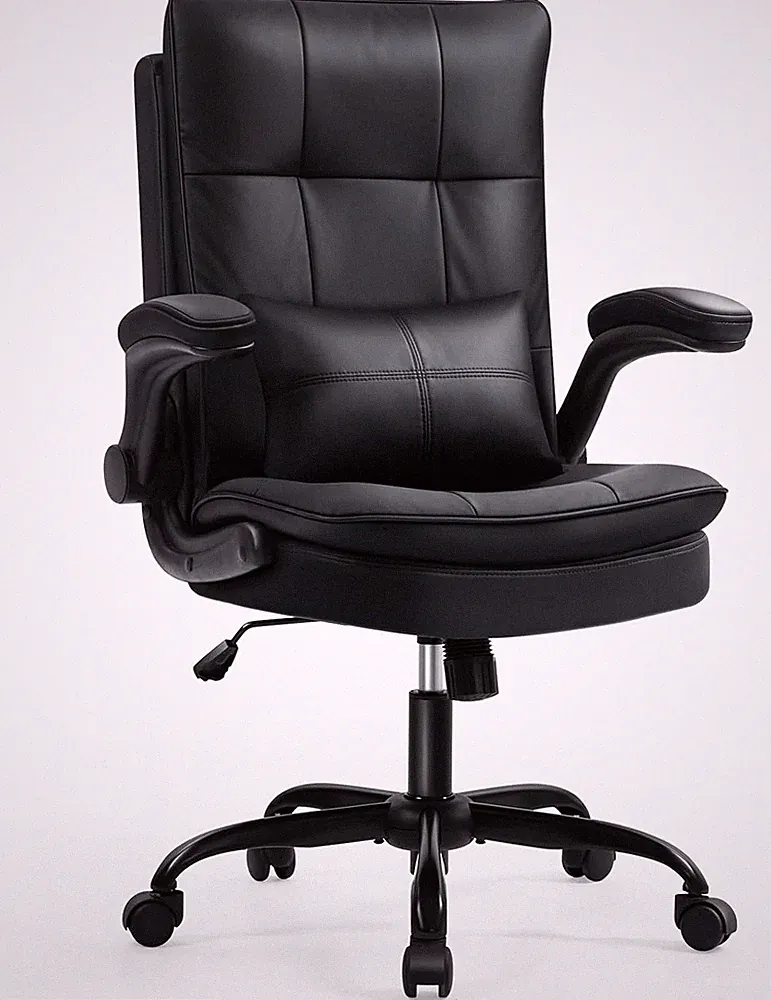 Bürostuhl Ergonomisch [TESTSIEGER] Schreibtischstuhl | Kratzfeste Leder & Hohe R