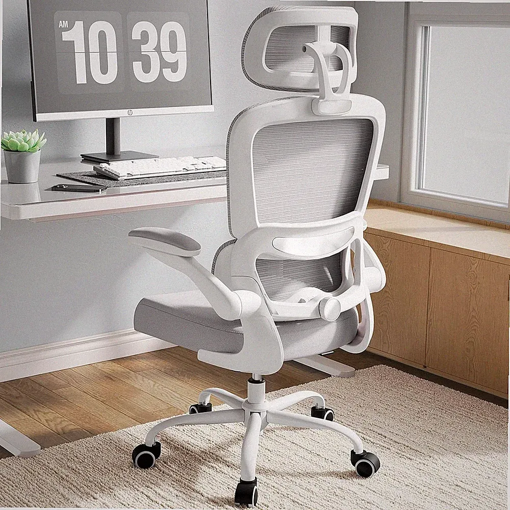 Bürostuhl Ergonomisch TRALT YX001-5-GEY-DE Grau mit Verstellbare Lordosenstütze