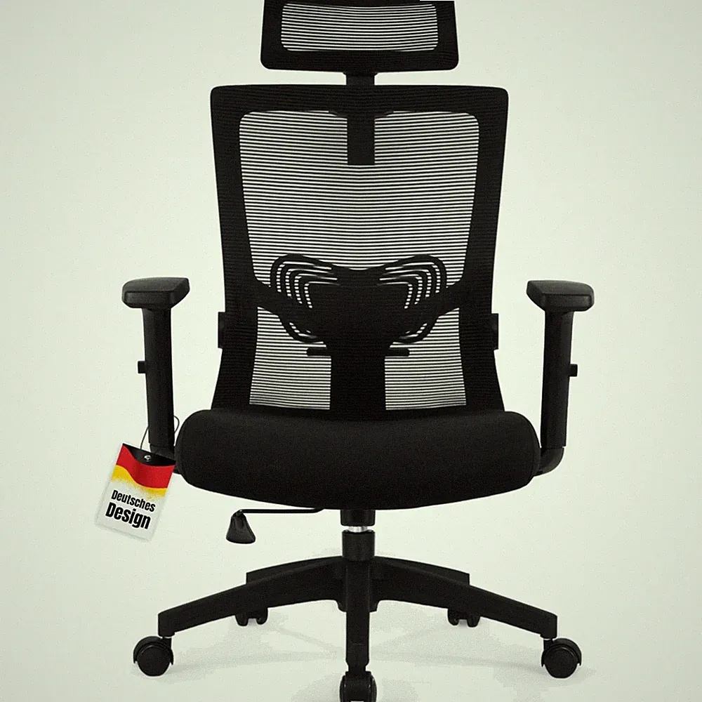 Bürostuhl ergonomisch verstellbar Mesh Drehstuhl Wippfunktion bis 135kg