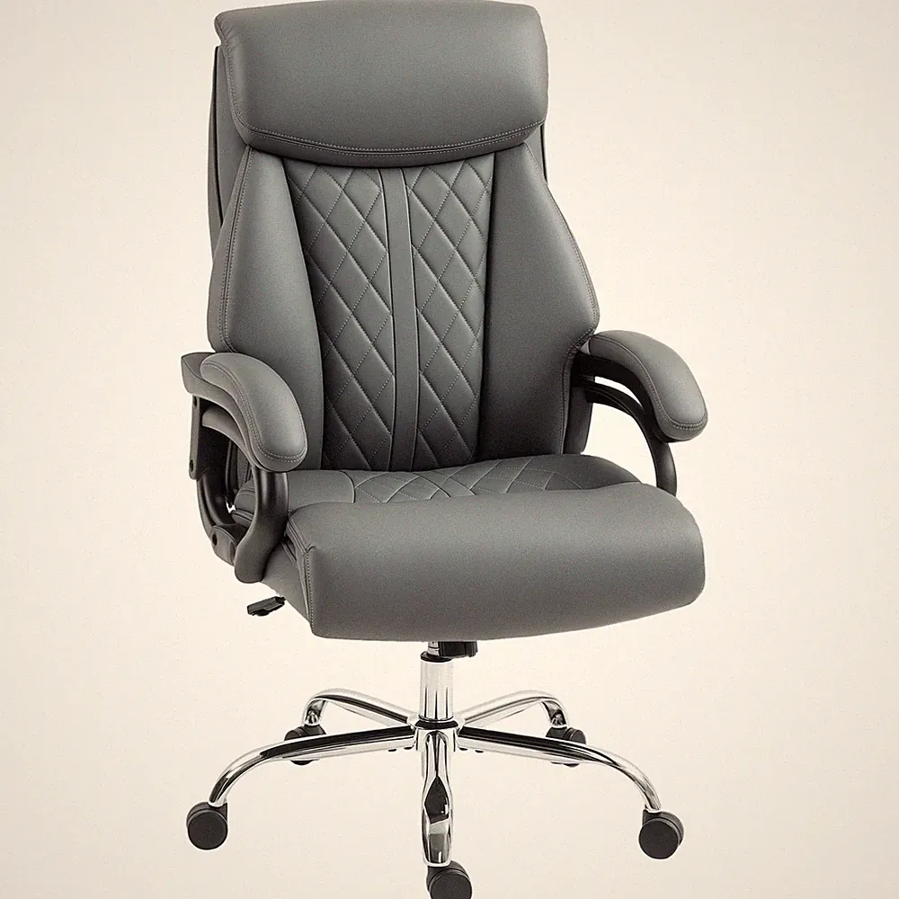 Bürostuhl Ergonomischer Chefsessel aus PU mit Hoher Rückenlehne Wippfunktion