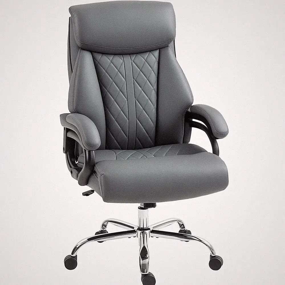 Bürostuhl Ergonomischer Chefsessel aus PU mit Hoher Rückenlehne Wippfunktion