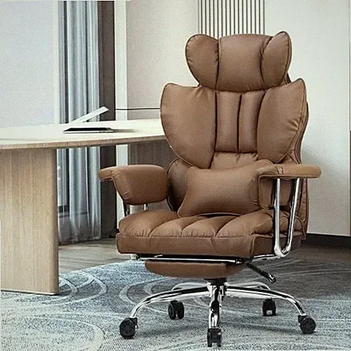 Bürostuhl, Ergonomischer Chefsessel mit ausziehbarer Fußstütze