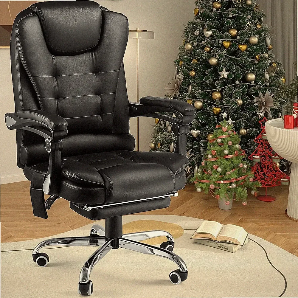 Bürostuhl Ergonomischer Chefsessel Schreibtischstuhl mit Liegefunktion Fußstütze