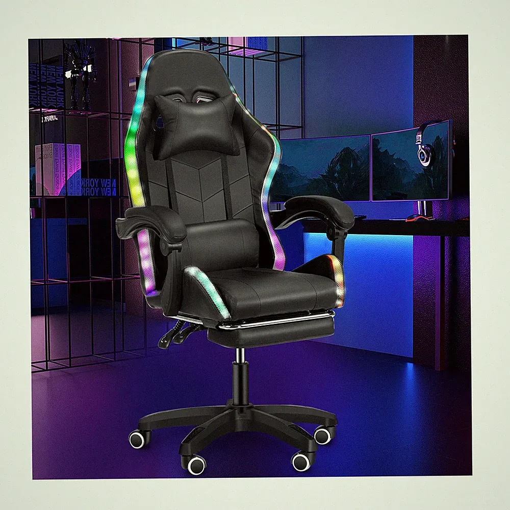Bürostuhl Ergonomischer mit Fußlehne Racing Sportsitz bis zu 130kg