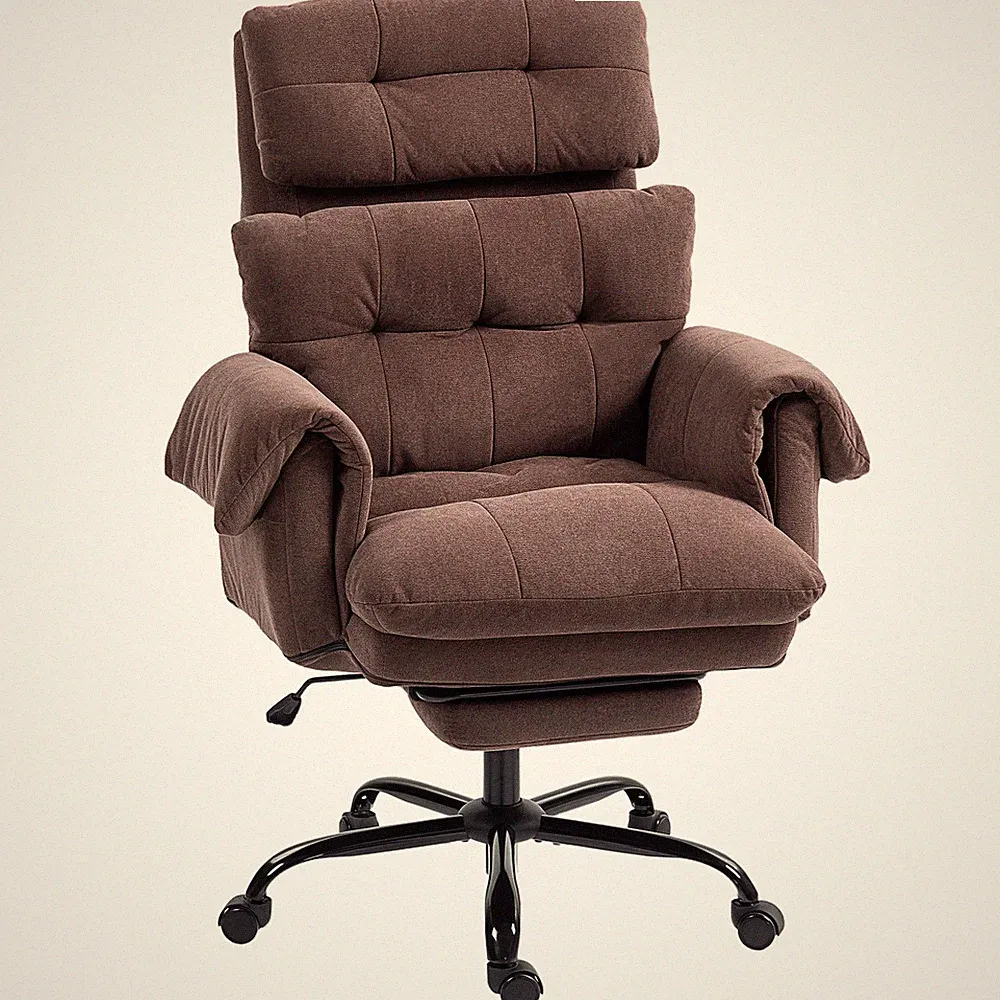 Bürostuhl, Ergonomischer Schreibtischstuhl mit Armlehne, Fußstütze