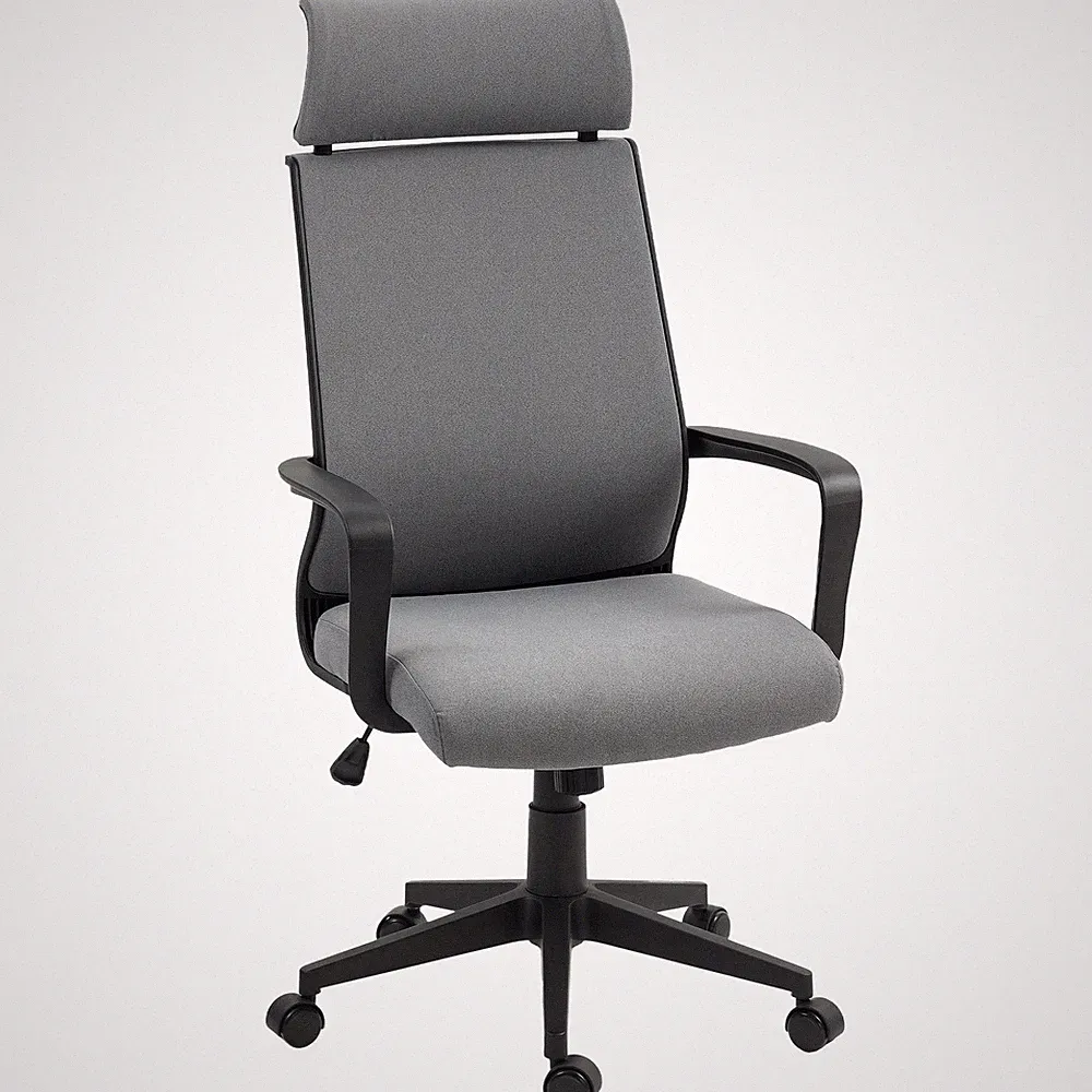 Bürostuhl, Ergonomischer Schreibtischstuhl mit Armlehne, Kopfstütze, refurbished