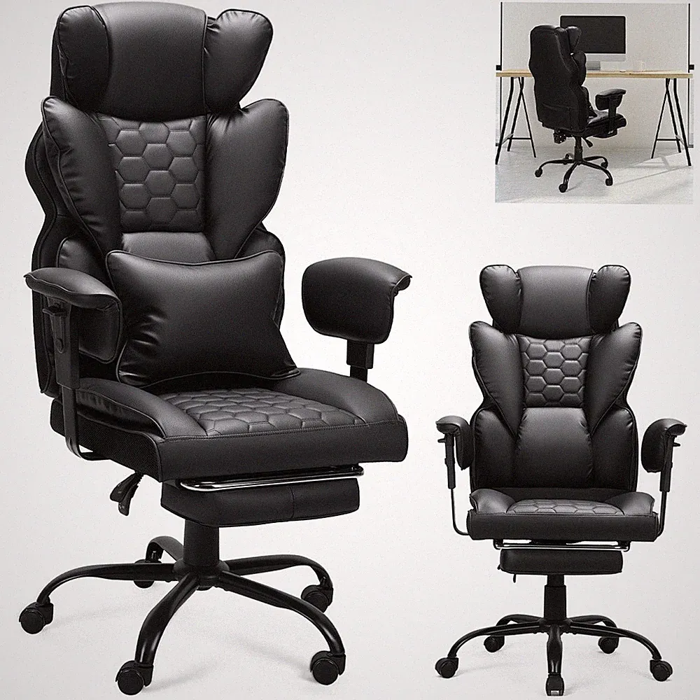 Bürostuhl Ergonomischer Schreibtischstuhl mit Fußstütze Computerstuhl Chefsessel
