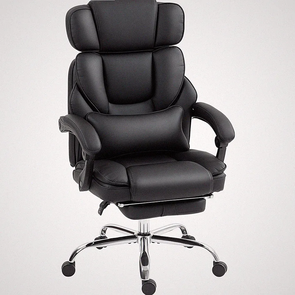 Bürostuhl Ergonomischer Schreibtischstuhl mit Lendenwirbelstütze, Fußstütze