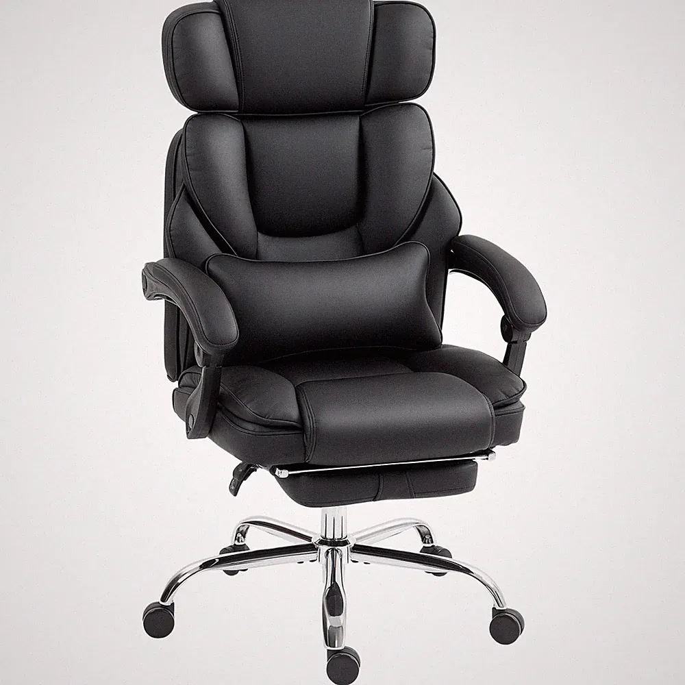 Bürostuhl Ergonomischer Schreibtischstuhl mit Lendenwirbelstütze, Fußstütze