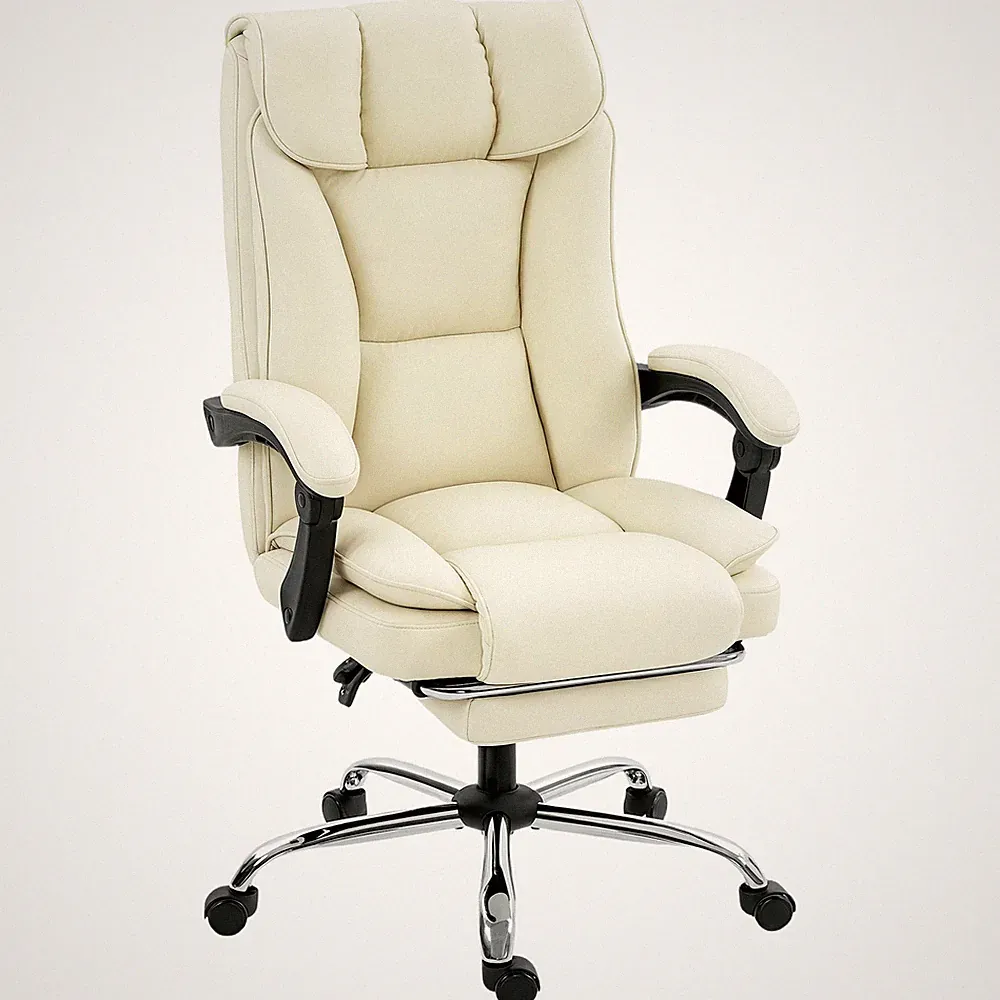 Bürostuhl Ergonomischer Schreibtischstuhl mit Verstellbar Rückenlehne Beige