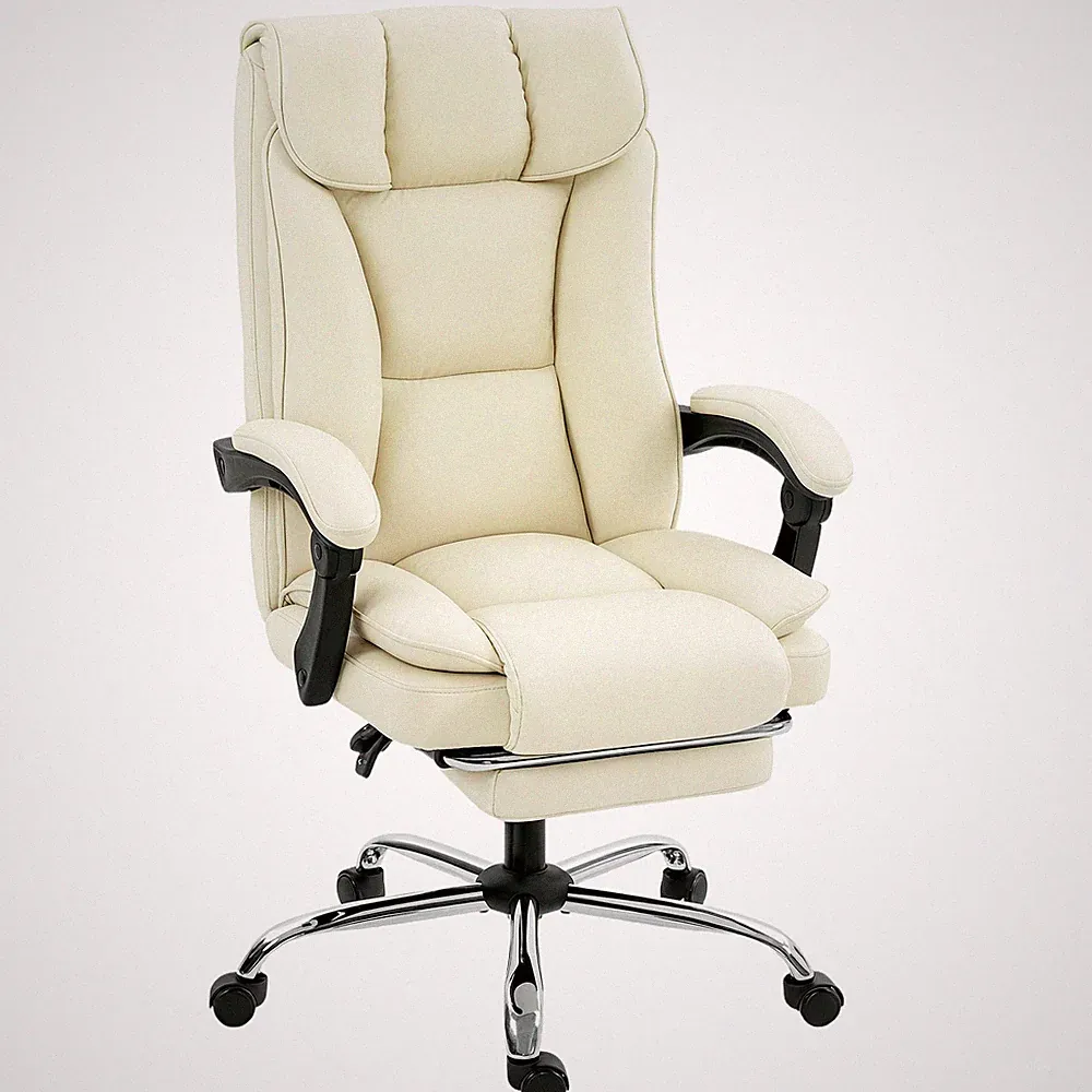 Bürostuhl Ergonomischer Schreibtischstuhl mit Verstellbar Rückenlehne Beige