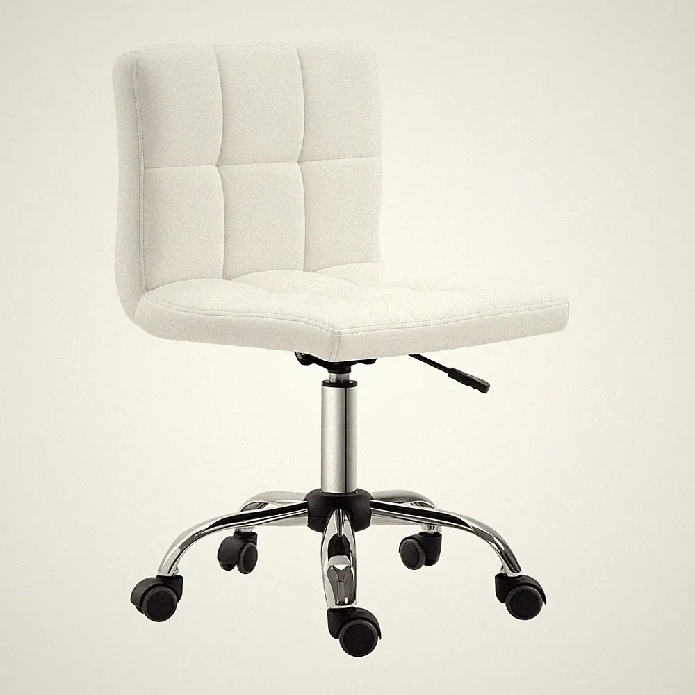 Bürostuhl, Ergonomischer Schreibtischstuhl ohne Armlehne für Büro, Kunstleder