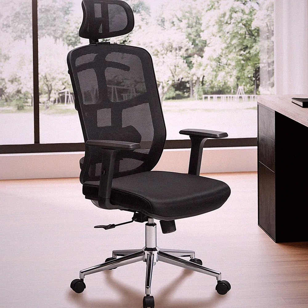Bürostuhl FineBuy Schreibtischstuhl Mesh Schwarz Drehstuhl Ergonomisch 120 kg