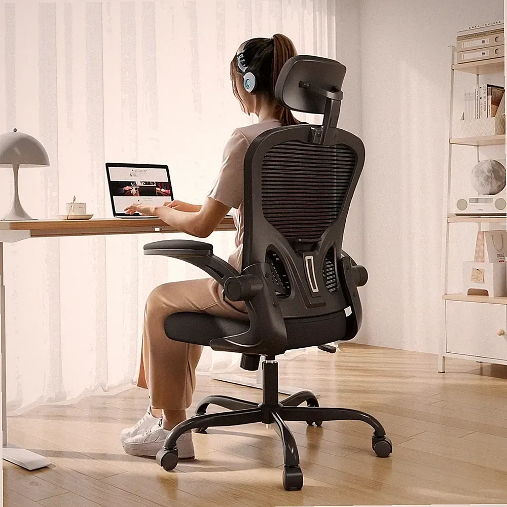 Bürostuhl, Gaming-Stuhl, Arbeit, ergonomisch, 150kg, verstellbar, schwarz