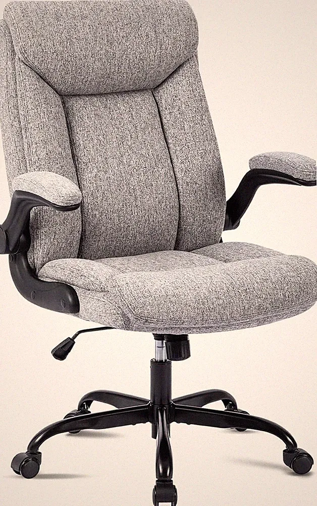 Bürostuhl Gaming Stuhl Drehstuhl Arbeitsstuhl Grauer Stoff Ergonomisch 113cm