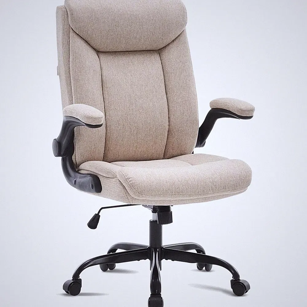 Bürostuhl, Gaming Stuhl, Drehstuhl, ergonomisch, höhenverstellbar, Stoff, beige