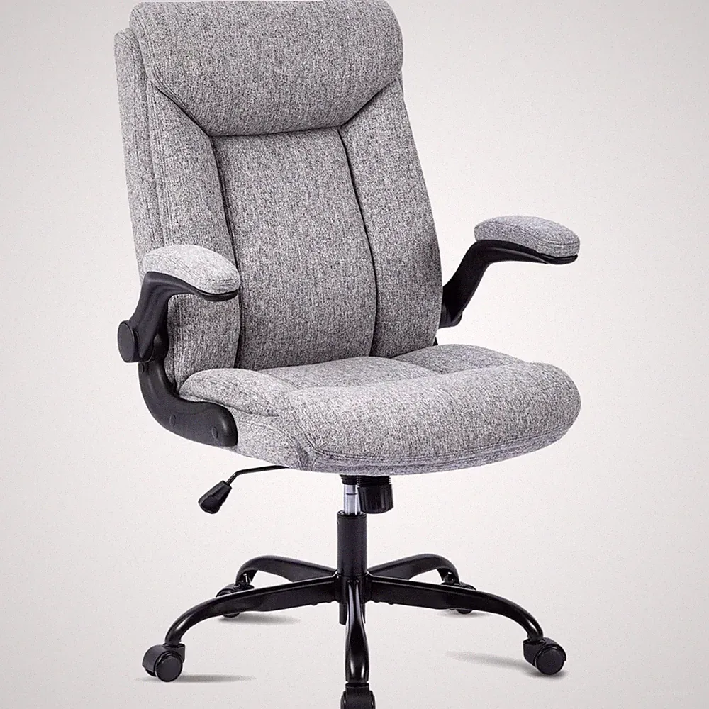 Bürostuhl Gaming Stuhl Drehstuhl ergonomisch Stoff grau Armlehne